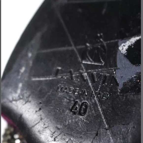 🔥🔥SOLD 🔥🔥LANVIN SATIN platform stoned bottom - Picture 5 of 6